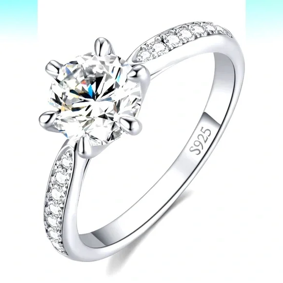 Classic 1.5 CT Moissanite Solitaire Engagement Promise 925 Sterling Silv⦠- Picture 9 of 9